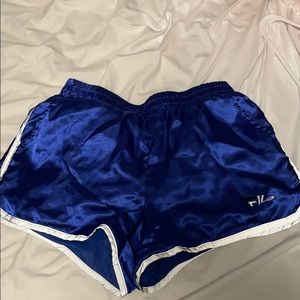 Blue Satin Fila Shorts!